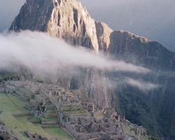 magic cloud over machu pichu